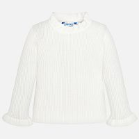 <b>Mayoral </b><br>Белоснежный пуловер Mayoral 04003-049 для девочек, цвет белый
