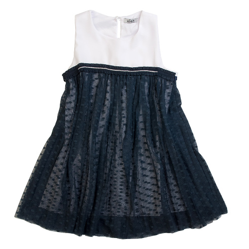Платье с синей юбкой XO'livia New York XO-0008 для девочек, цвет белый