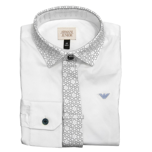 Рубашка с галстуком Armani Junior 6Y4C04 4NEAZ для мальчиков, цвет белый